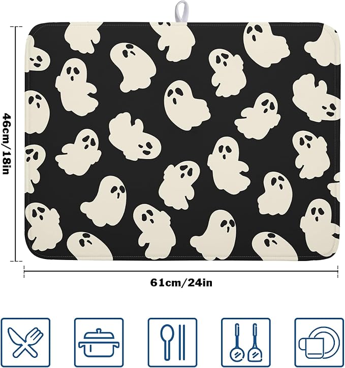 Halloween Ghosts Dish Drying Mat - Image 2