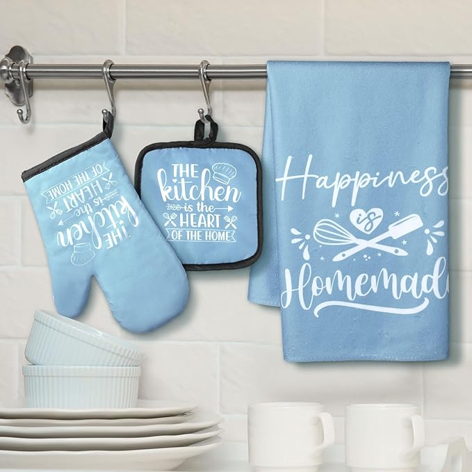 Sratte 6 Pcs Kitchen Decor Accessories Set Farmhouse Towels Pot Holders Oven - Image 2