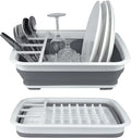 BNYD Plastic Collapsible Dish Drying Rack, Foldable Dinnerware Drainer Organizer by BNYD