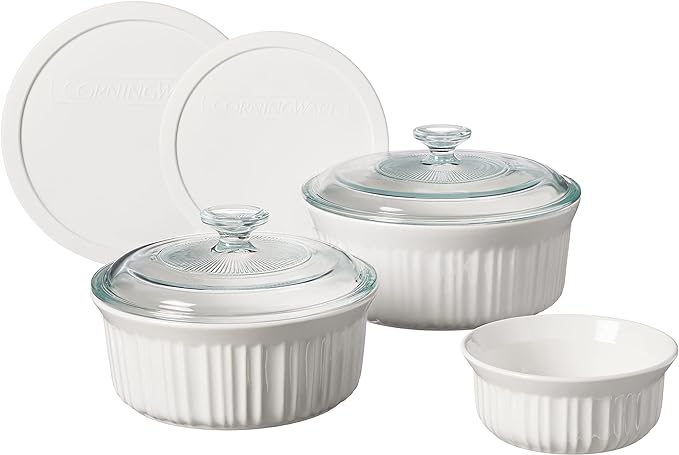 CorningWare French White 7-Pc Ceramic Bakeware Set by CorningWare
