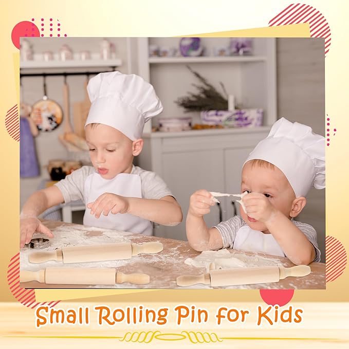 16 Pcs 8 Inch Mini Wooden Rolling Pins Small Wood Rolling Pin Wooden Roller - Image 3