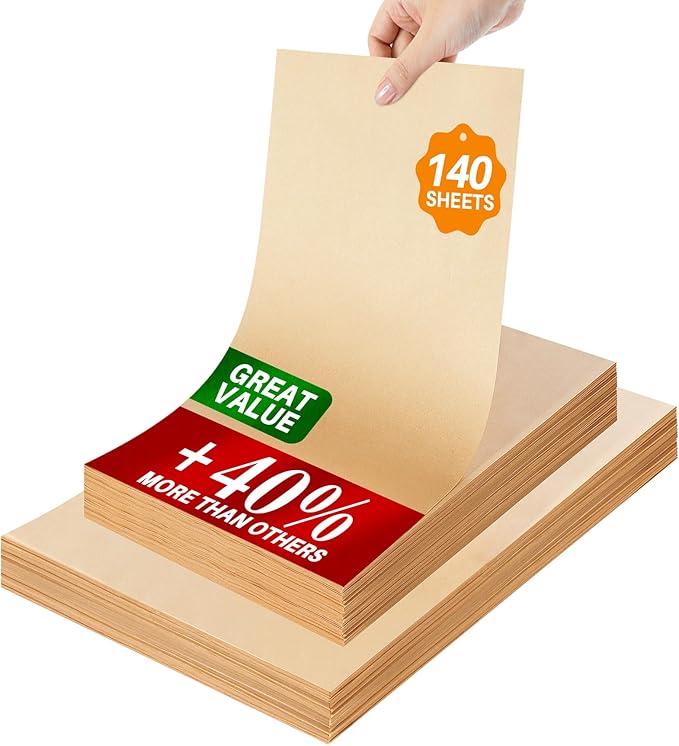 140 Parchment Paper Sheets 9x13 Inch | Precut Unbleached Baking Paper Sheets by Yomeixte