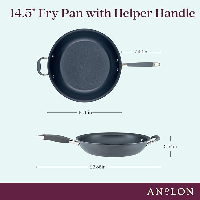 Anolon Advanced Home Hard Anodized Nonstick Frying Pan, 14.5 Inch – Large - Image 2