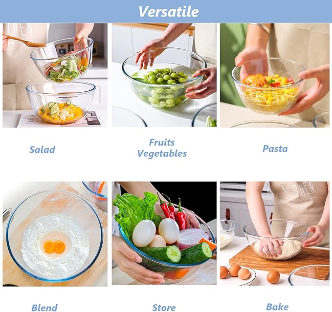 WhiteRhino Glass Mixing Bowls Glass Bowls - Image 5