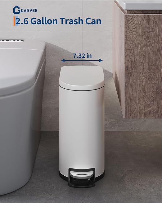 Garvee 13 gal and 2.6 gal Metal Trash Can Combo Set, Rustproof Garbage Can - Image 3