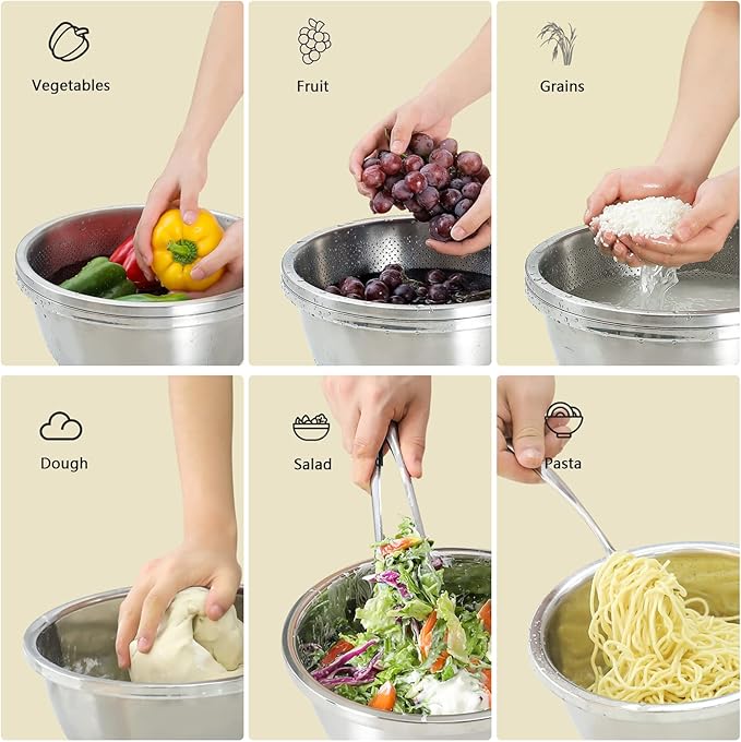 304 Stainless Steel Microporous Colander, 5QT Large Capacity - Image 4