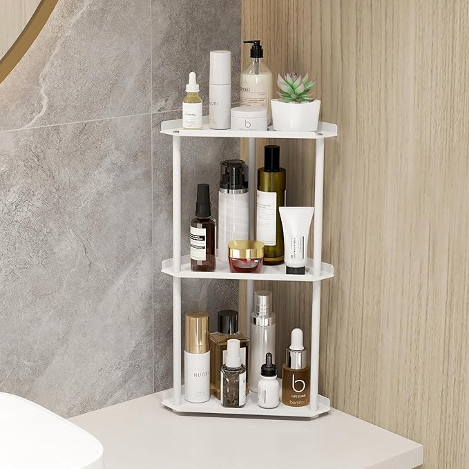 Jesginboo 3 Tier Bathroom Counter Organizer, Vanity Organizer Corner Shelf - Image 2