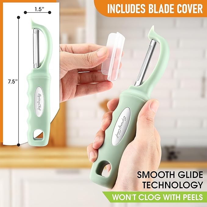 Spring Chef Premium Swivel Vegetable Peeler, Comfortable Handle and Ultra Sharp - Image 3
