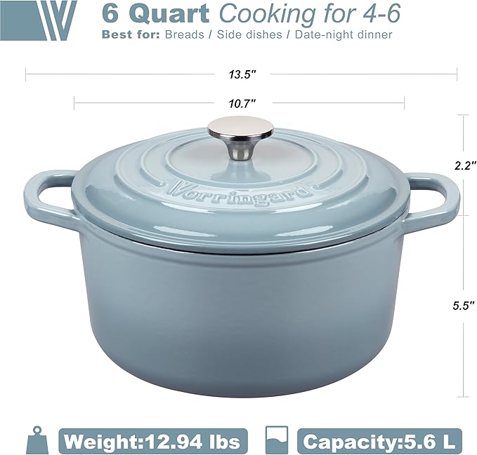 VORRINGARD Enameled Cast Iron Dutch Oven Pot - Image 2
