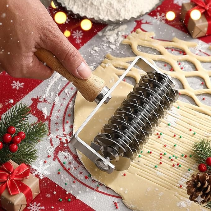 Pastry Lattice Roller Cutter, Stainless Steel Multi-Wheel Dough Cutter - Image 6