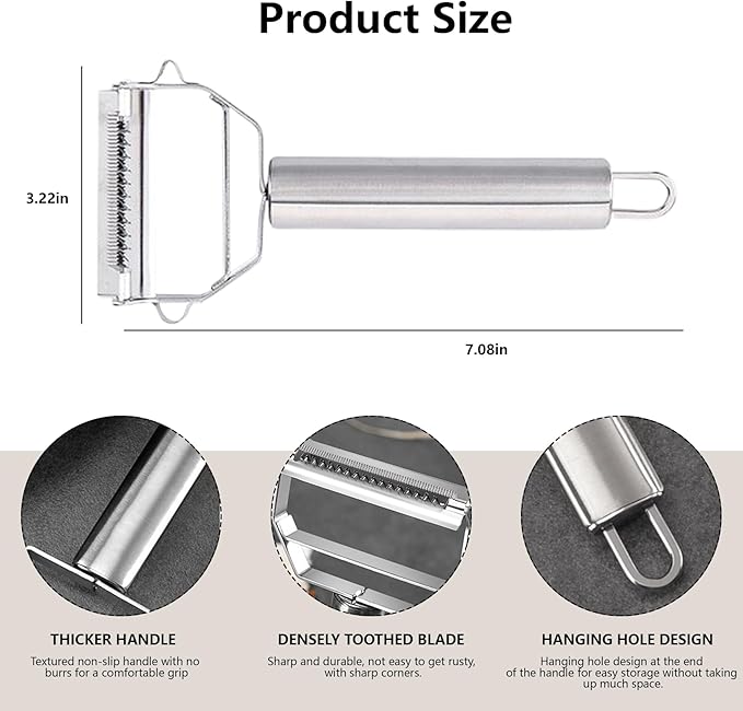 Multifunction Stainless Steel Julienne Peeler Vegetable Peeler Double Planing - Image 2