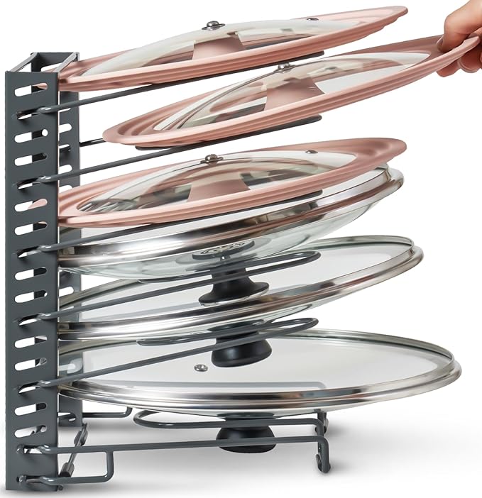 Free-Standing Adjustable Pot Lid Organizer by BetterThingsHome