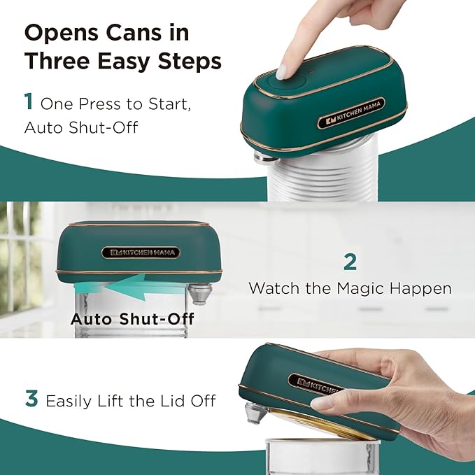 Kitchen Mama Orbit One Rechargeable Electric Can Opener: Hands-free, USB-C - Image 3