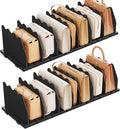 SPACEKEEPER Shelf Divider for Closet, 2 Pack Adjustable Purse Organizers by SPACEKEEPER