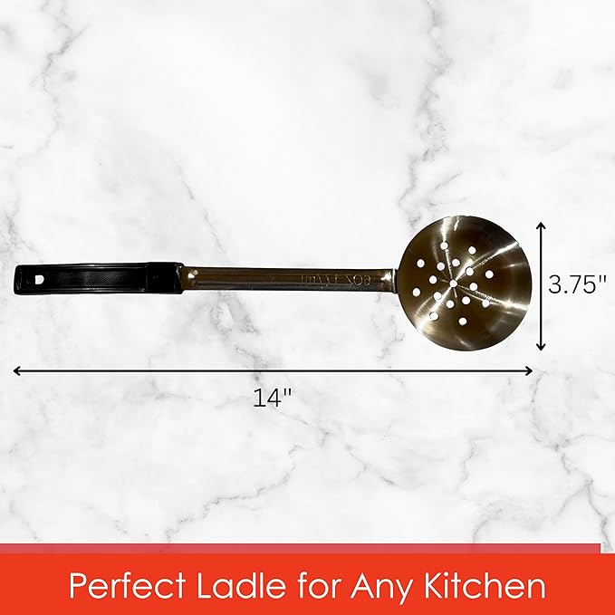 6 Ounce Slotted Stainless Steel Portion Control Ladle Spoon - Image 4