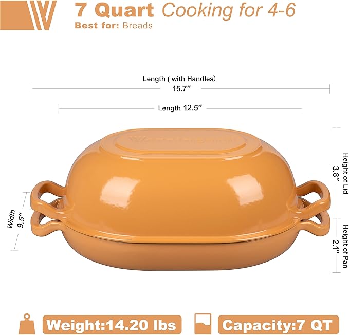 VORRINGARD Enameled Cast Iron Sourdough Bread Oven, Dutch Oven, Loaf Cast Iron - Image 2