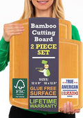 Extra Large Bamboo Cutting Board Set of 2 – Wood Cutting Boards by GreenerChef