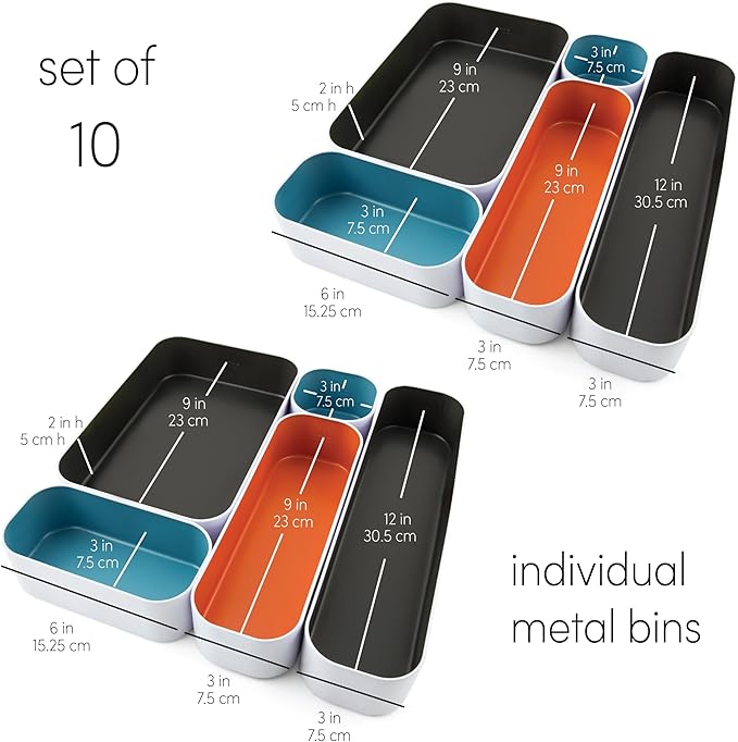 Three by Three Seattle 10 Piece Metal Organizer Tray Set - Image 3