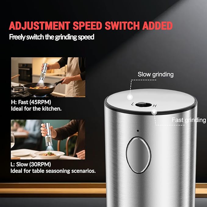 Electric Salt and Pepper Grinder Set - Image 3