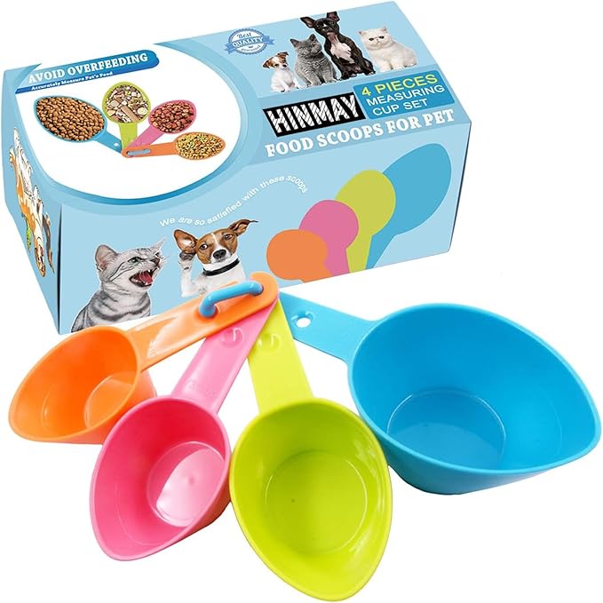 HINMAY Pet Food Scoops Plastic Measuring Cups Set by HINMAY
