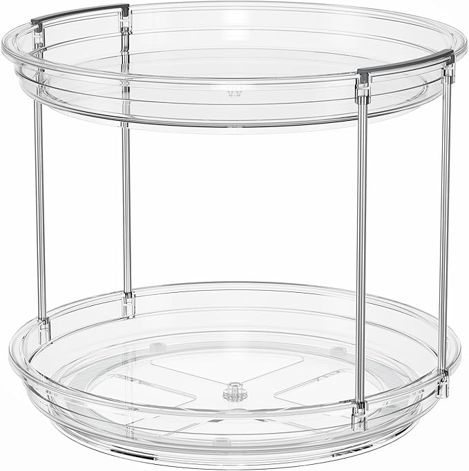LAMU 2 Tier Lazy Susan Turntable Organizer 9.25'' Rotating Spice Rack - Image 9