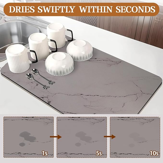 Dish Drying Mats for Kitchen Counter, Quick Dry Dish Rack Pad - Image 2