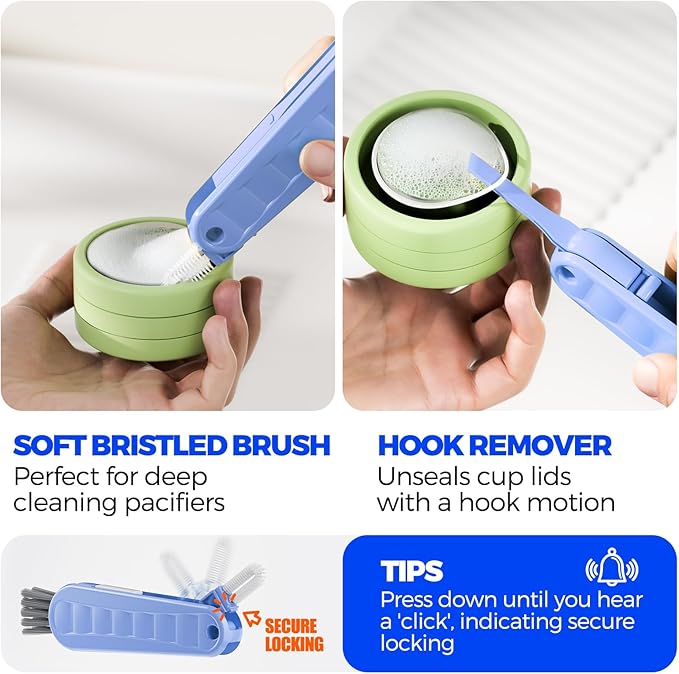 6 Pack Holikme 4 in 1 Cup Lid Cleaning Brush Set - Image 4