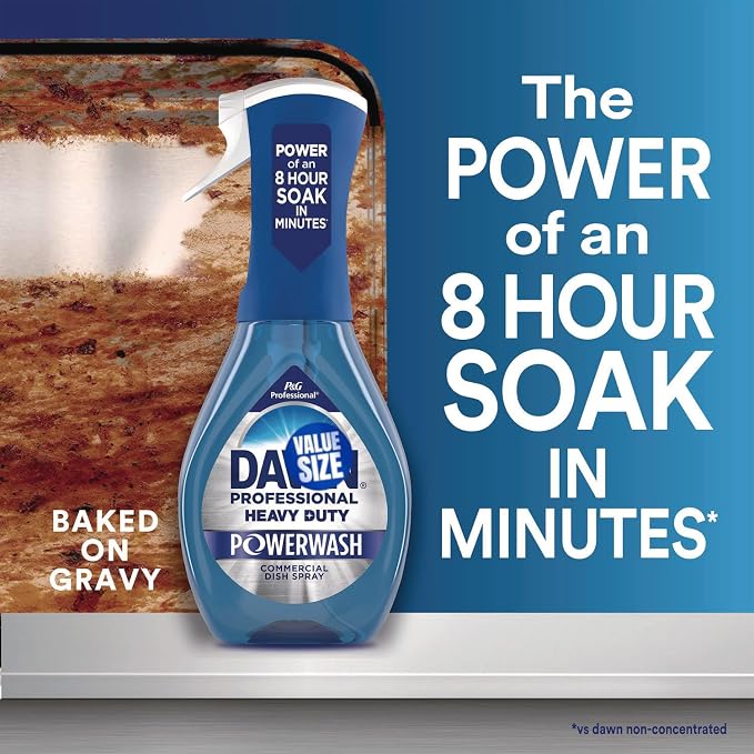 Dawn Heavy Duty Powerwash Commercial Dish Spray, 16 Fl Oz (Pack of 1) bundled with Heavy Duty Sctoch Brite Sponge