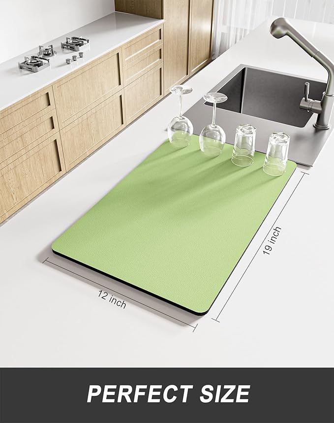 Rnivvi Dish Drying Mat for Kitchen Counter, 12 x 19" Super Absorbent Drainer - Image 2