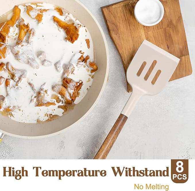Silicone Cooking Utensil Set, Umite Chef 8-Piece Kitchen Utensils Set - Image 3