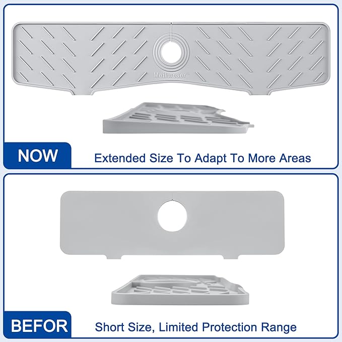Faucet Mat for Kitchen Sink – 24” x 5.1” Extra-Long Silicone Splash Guard - Image 3