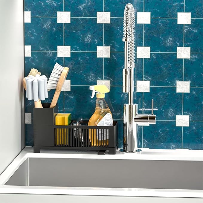 Sink Caddy & Kitchen Sink Organizer, Plastic Kitchen Countertop Organizer - Image 8