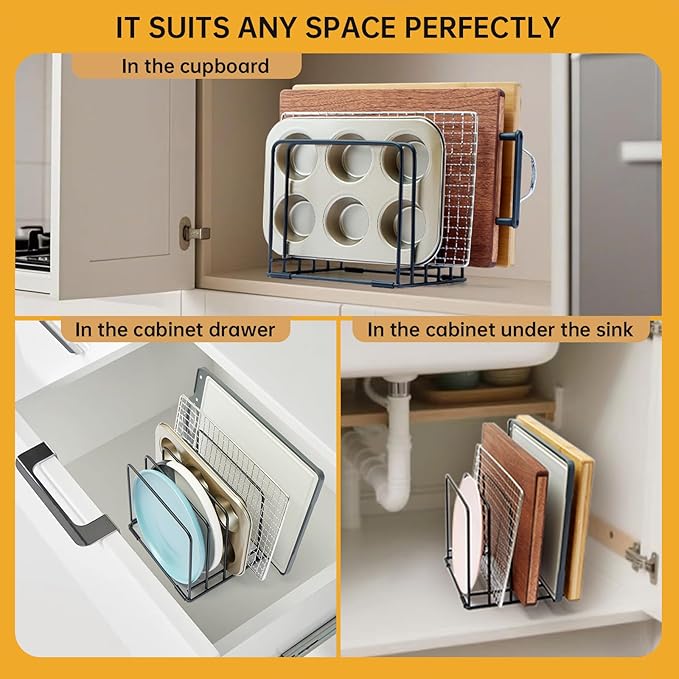 2-Pack 5-Tier Cutting Board Holder, Kitchen Cabinet Organizer Holder, - Image 4