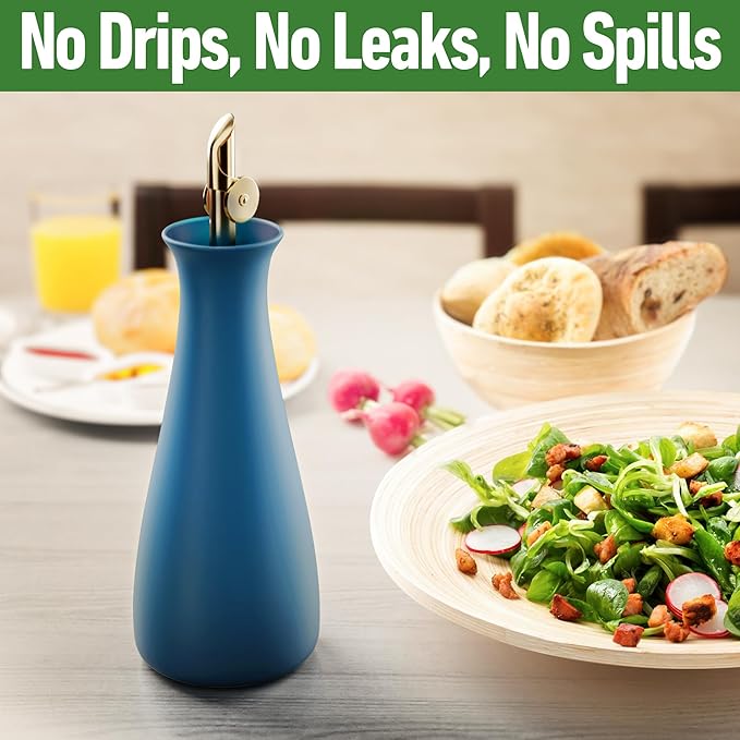 Ceramic Olive Oil Dispenser - 530 ML Capacity Matte Blue Ceramic Oil Dispenser - Image 4