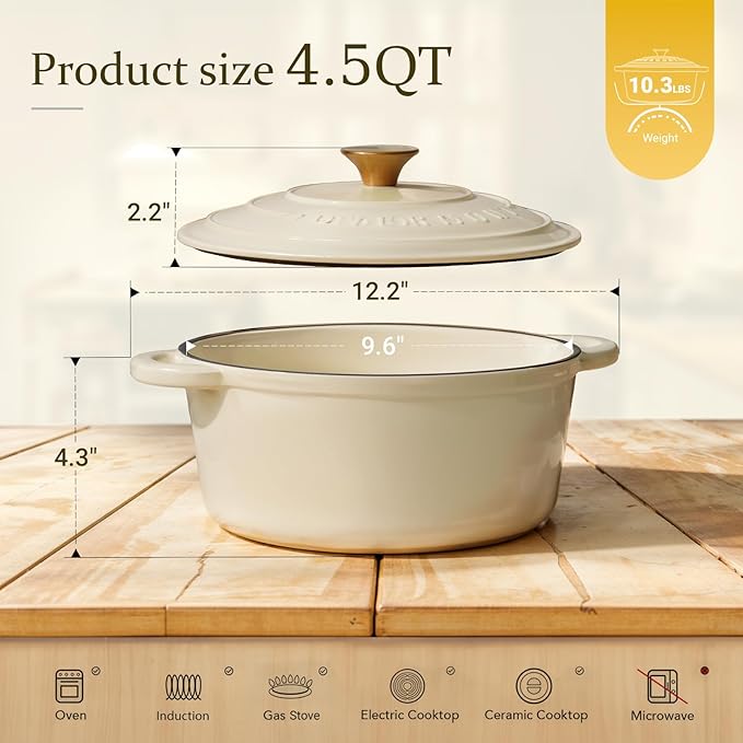 Overmont Enameled Cast Iron Dutch Oven - Image 6