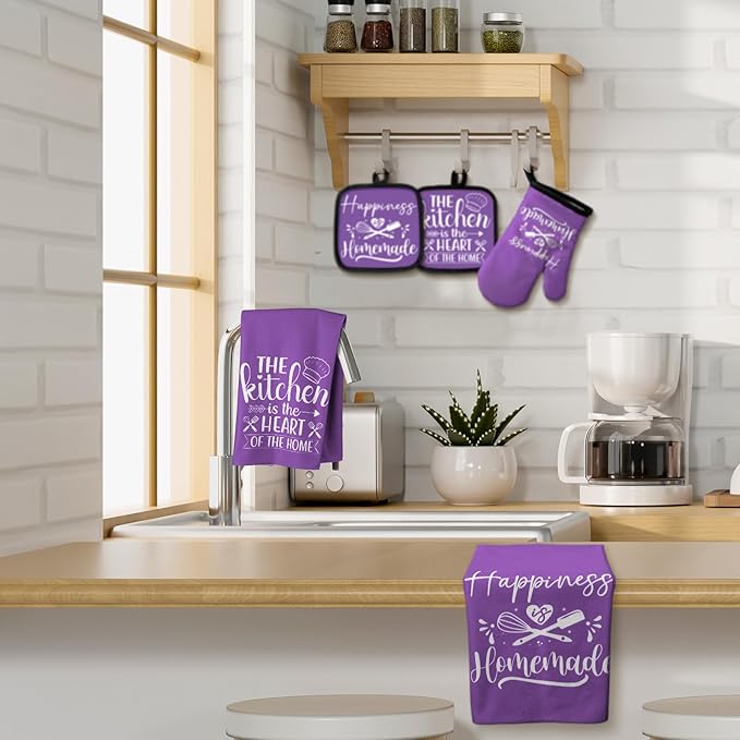 Sratte 6 Pcs Kitchen Decor Accessories Set Farmhouse Towels Pot Holders Oven - Image 7