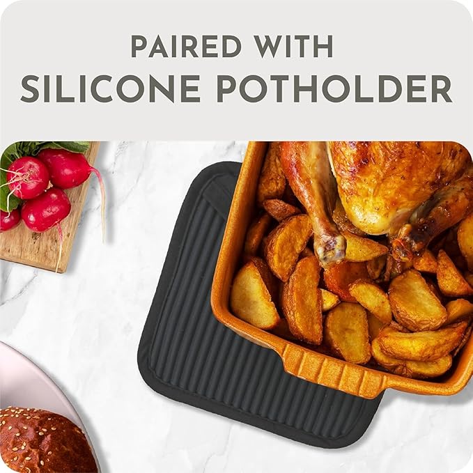 Extra Long Silicone Oven Mitts and Pot Holders Sets | Heat Resistant 500°F - Image 9