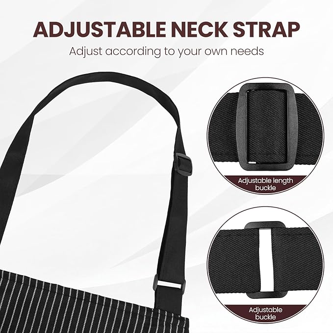 Serrenf 2 Pack Apron, Cooking Kitchen Aprons, Adjustable Bib Apron - Image 3
