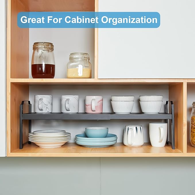 1 Pack Expandable Cabinet Countertop Shelves, Stackable Shelves Organizers - Image 6