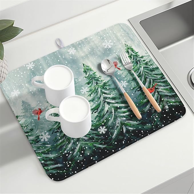 Winter Pines Tree Dish Drying Mats - Image 8