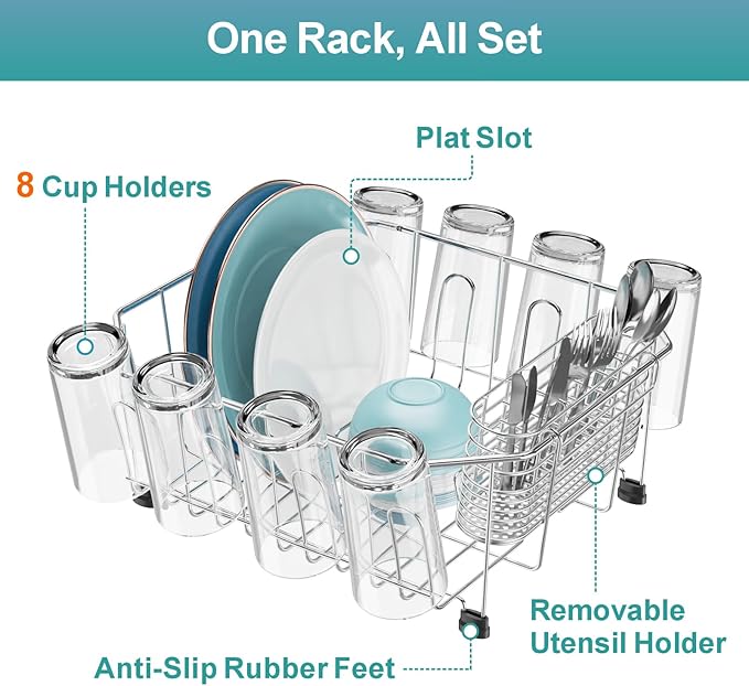 GSlife Small in Sink Dish Drying Rack - Image 4