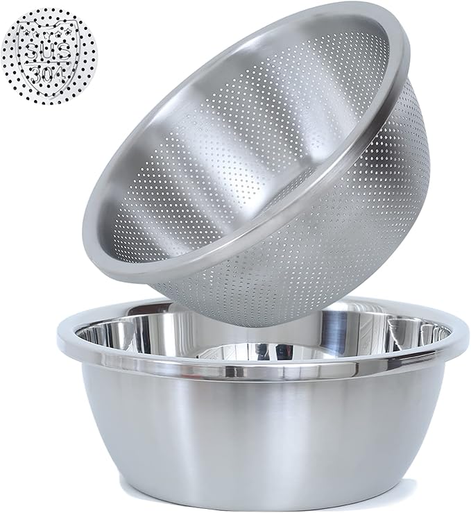 304 Stainless Steel Microporous Colander, 5QT Large Capacity by Paoli