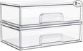 Vtopmart 12.1''W Clear Stackable Storage Drawers, 2 Pack Acrylic Plastic by Vtopmart