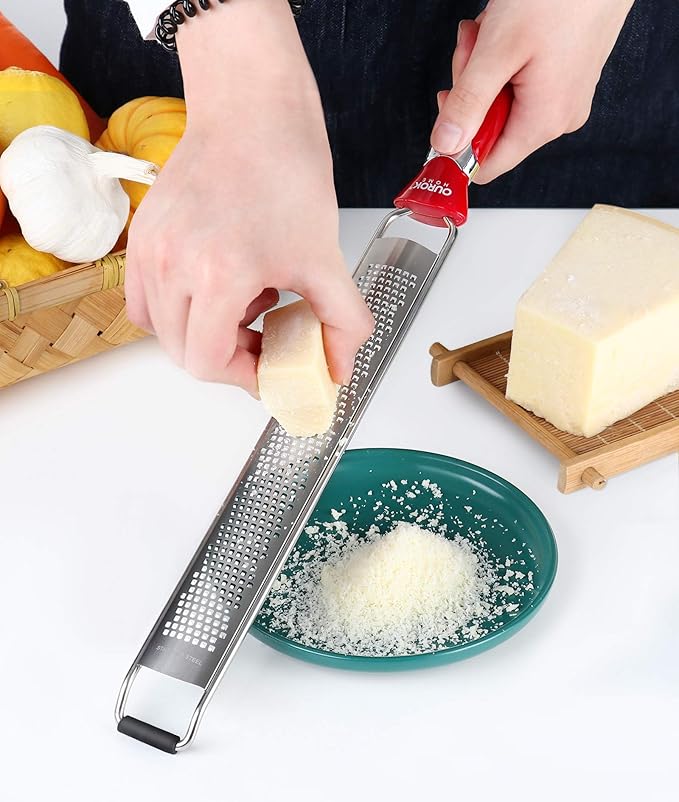 Ourokhome Kitchen Lemon Zester, Stainless Steel Hand Held Parmesan Cheese Grater - Image 5