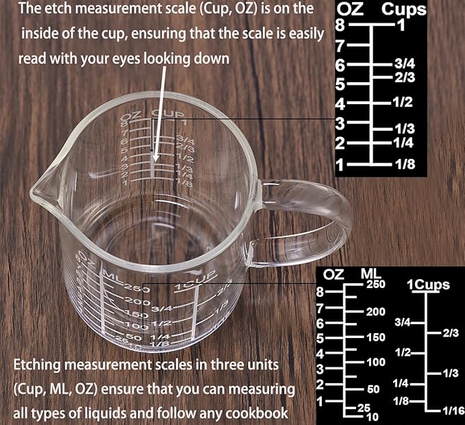 Ackers Mirror Scale Glass Measuring Cup--Made of High Borosilicate Glass - Image 5