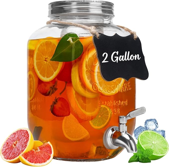 2 Gallon Glass Beverage Dispenser by Goldfishwa