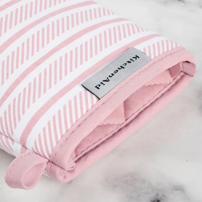 KitchenAid Albany Mini Oven Mitt 2-Pack Set, Dried Rose - Image 3