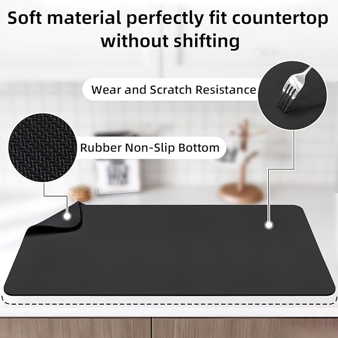 LOPNUR Kitchen Dish Drying Mat, 31.5"x17" Extra Large Dish Drying Mats - Image 4