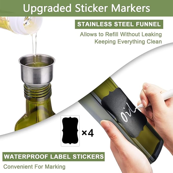 Glass Olive Oil Dispenser and Vinegar Dispenser Set - Image 6