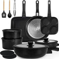 KIKCOIN Nonstick Pots and Pans Set 24 Pack by Kikcoin
